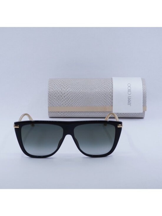 Jimmy Choo SUVI/S 807/FQ Sunglasses Black Aviator Frame, Grey Lenses